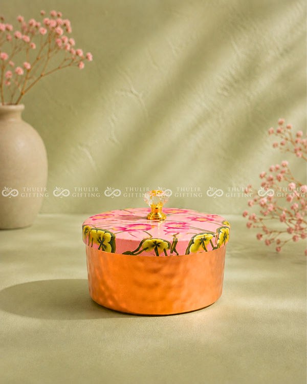 Copper Finish Box with Printed Lid - 4 Inch (Assorted)
