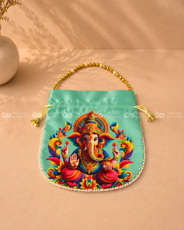 Ganesha Potli Bag with Pearl Handle (Assorted)