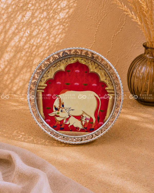 German Silver Pichwai Tray - 6 Inch (Assorted)