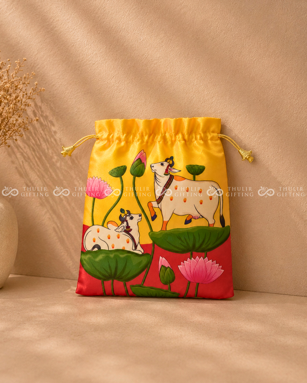Pichwai Potli Bag – 10 × 8 Inches (Assorted)