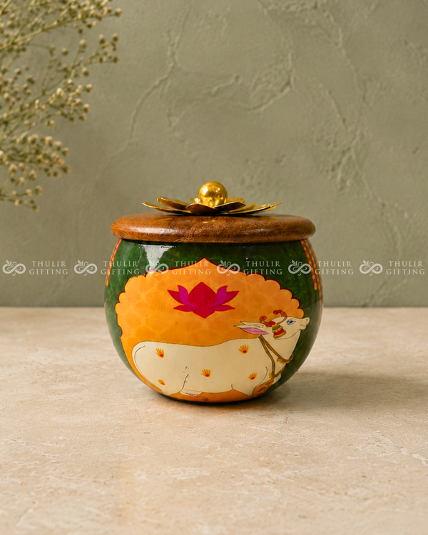 Pichwai Wooden Lid Jar (Assorted)