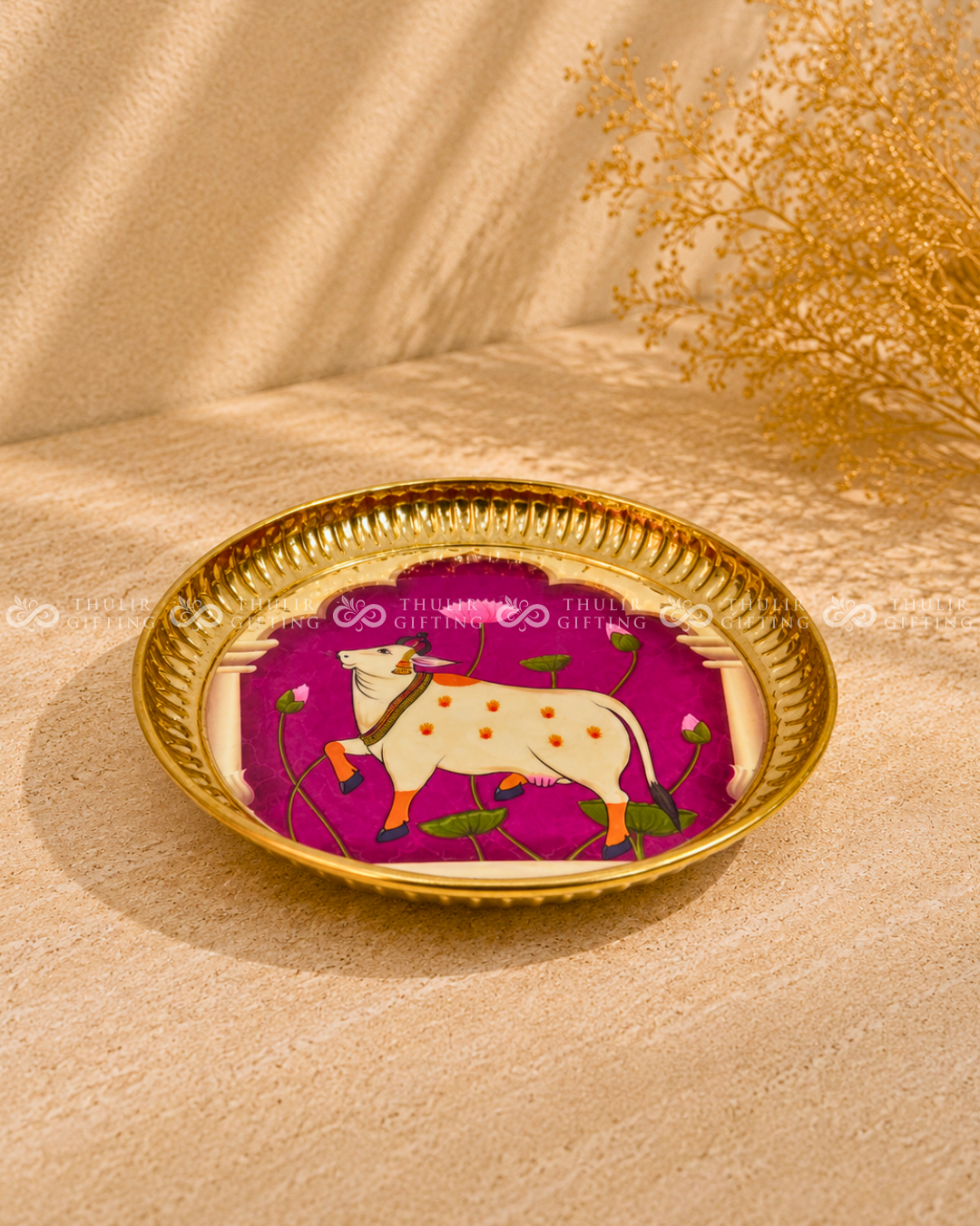 Pichwai Brass Plate – 6 Inch (Assorted )