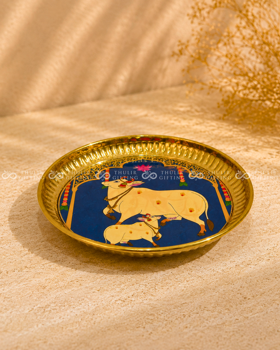 Pichwai Brass Plate – 6 Inch (Assorted )