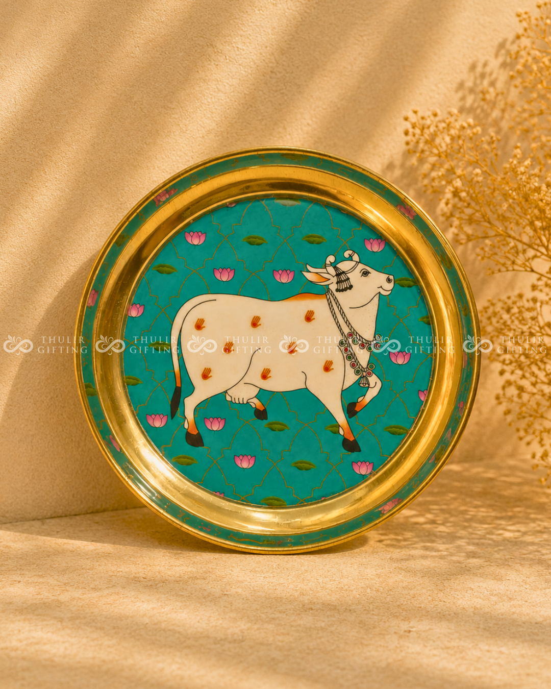 Pichwai Brass Plate – 8 Inch (Assorted)