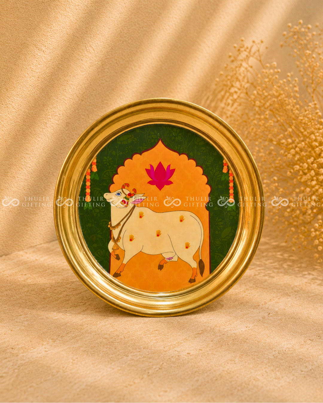 Pichwai Brass Plate – 8 Inch (Assorted)