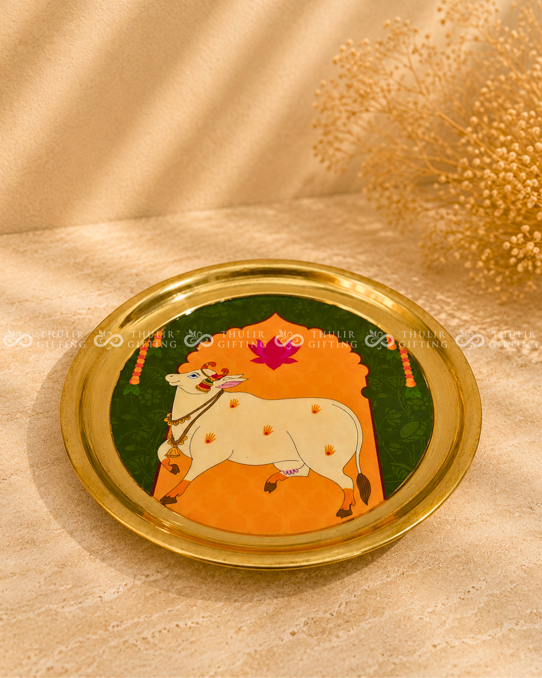 Pichwai Brass Plate – 8 Inch (Assorted)