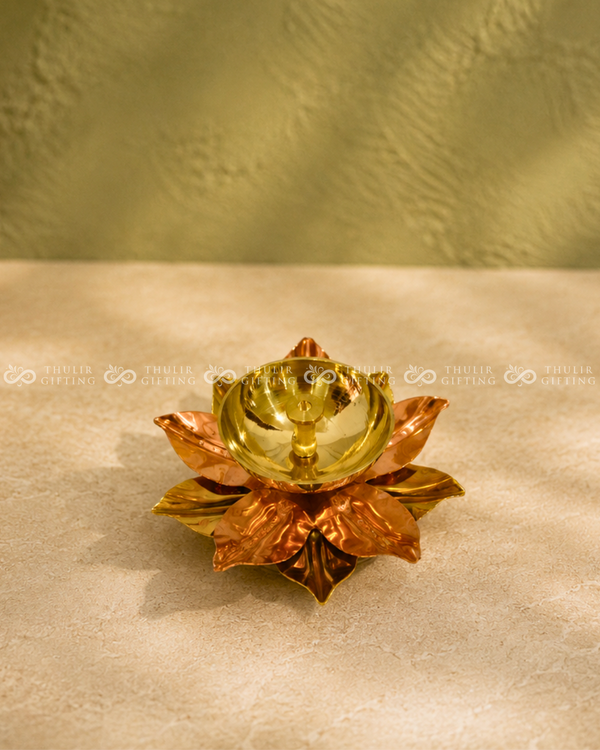 Copper Lotus Diya - 3 Inch
