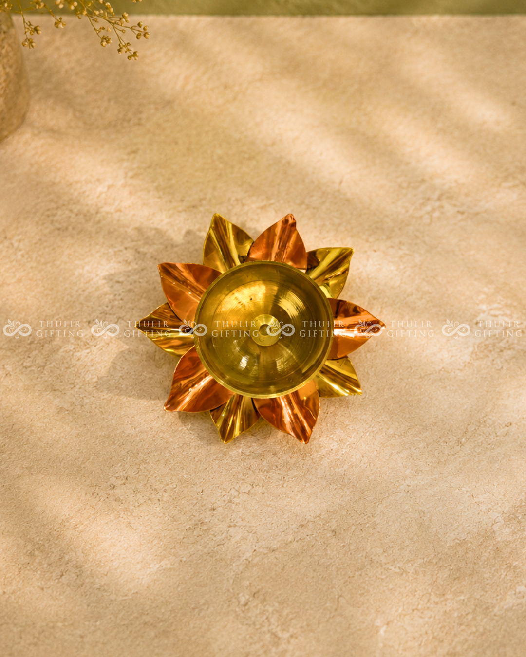 Copper Lotus Diya - 3 Inch