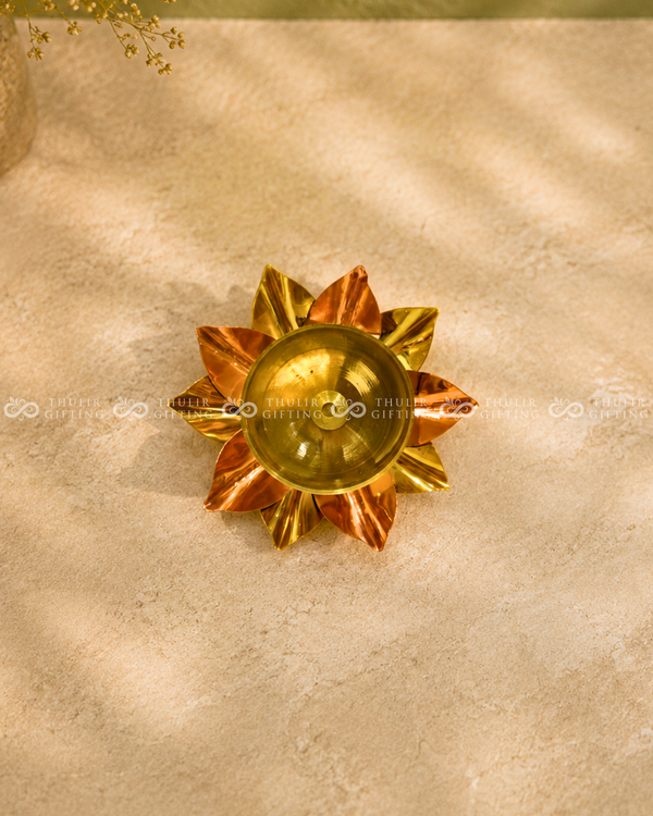 Copper Lotus Diya - 3 Inch