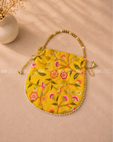 Embroidered Potli Bag with Pearl Handle (Assorted )