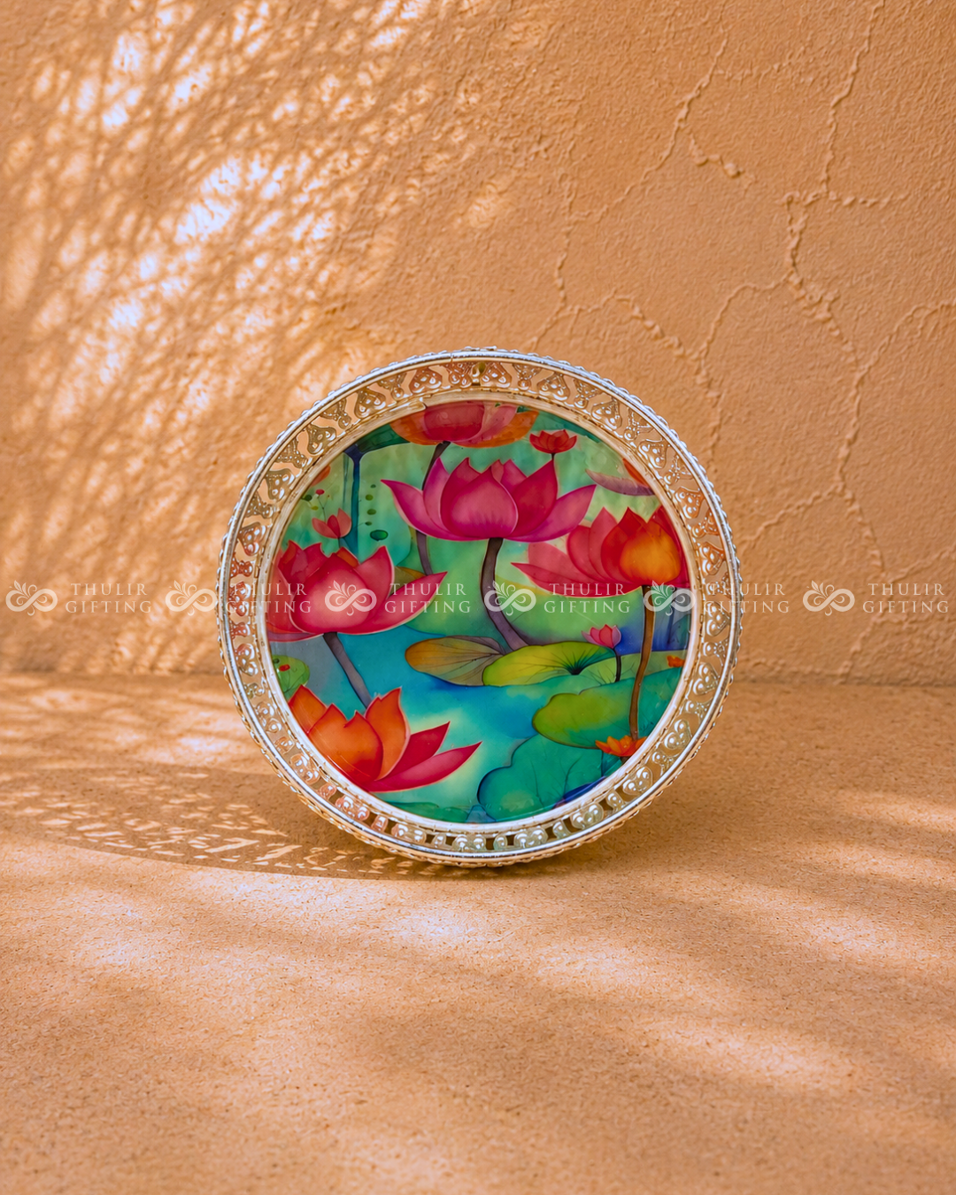 German Silver Floral Tray - 6 Inch (Assorted)