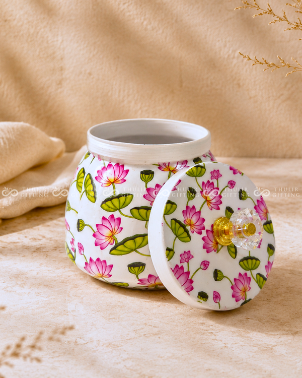 Floral Metal Jar – 4 Inch (Assorted)