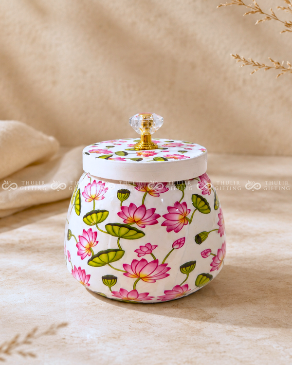 Floral Metal Jar – 4 Inch (Assorted)