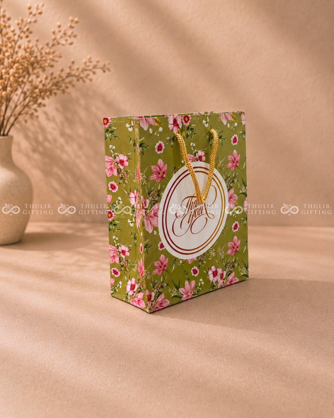 Floral Paper Gift Bag - 6x8 Inches (Assorted)