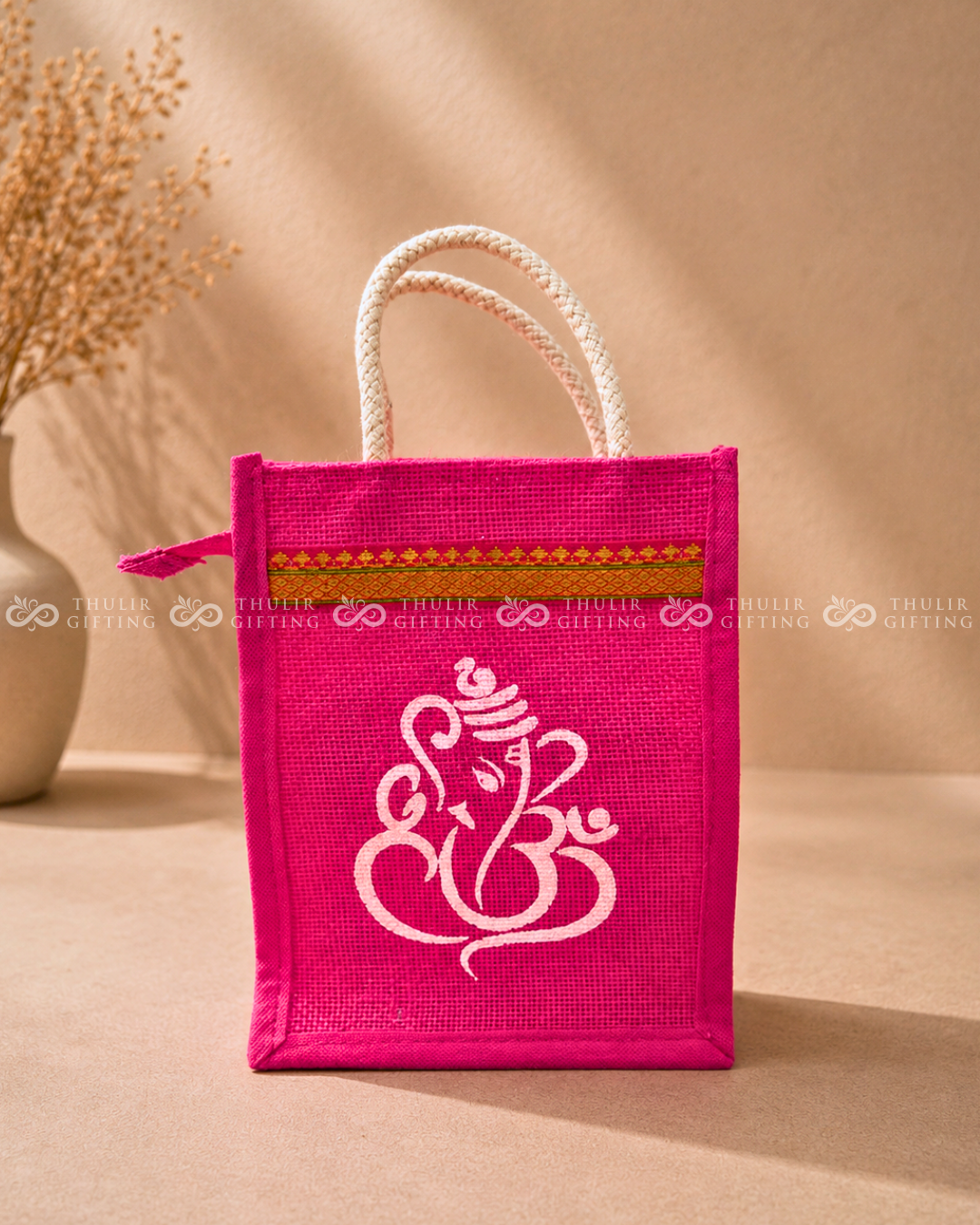 Ganesha & Kolam Jute Bag – Assorted