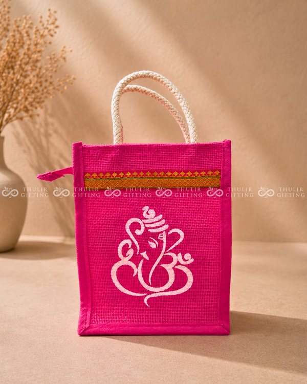 Ganesha & Kolam Jute Bag – Assorted