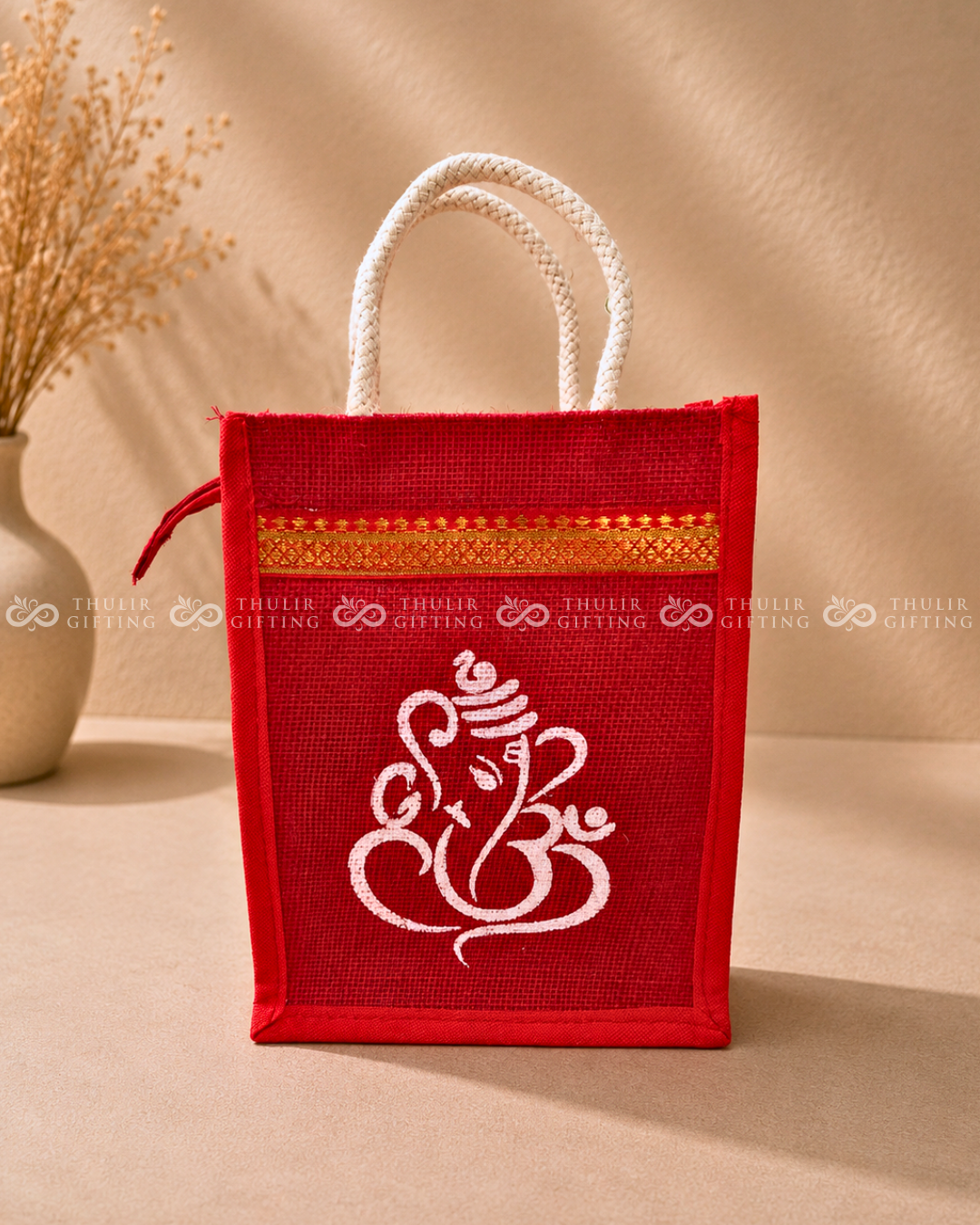 Ganesha & Kolam Jute Bag – Assorted