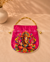 Ganesha Potli Bag with Pearl Handle (Assorted)