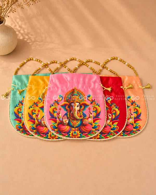 Ganesha Potli Bag with Pearl Handle (Assorted)