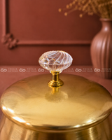 Golden Finish Metal Jar - 5 Inches