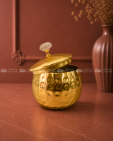Golden Finish Metal Jar - 5 Inches