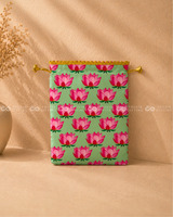 Lotus Printed Potli Bag - 9x7 Inches (Assorted )