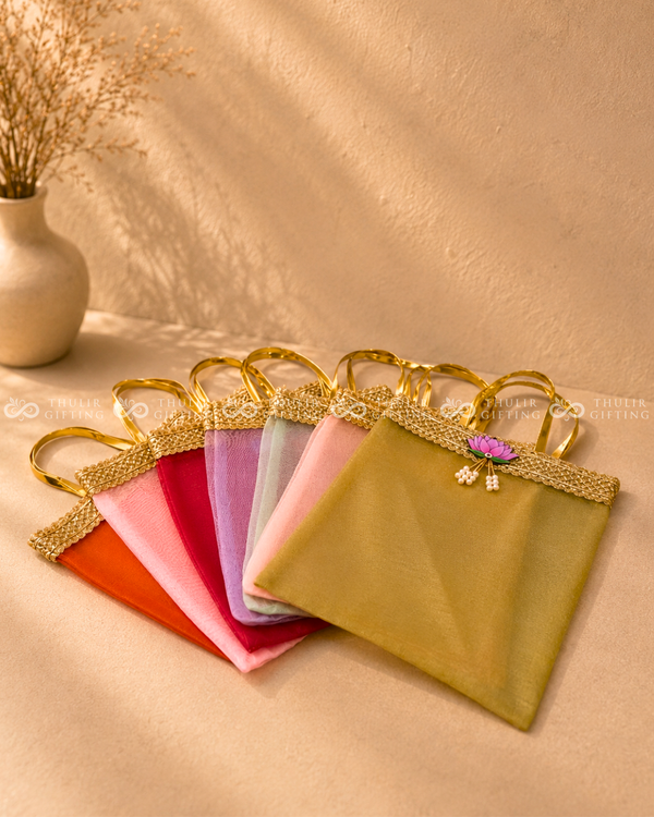 Organza Gift Bag with Handle - 9x7 Inches (Assorted)
