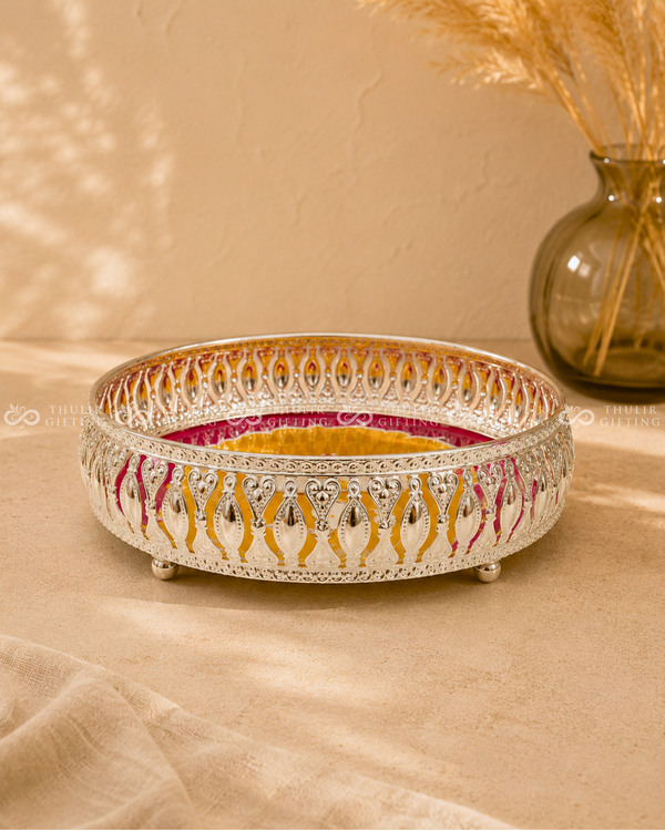 German Silver Pichwai Tray - 8 Inch (Assorted)