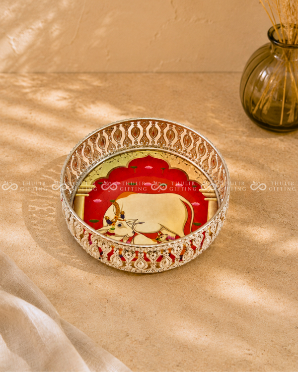 German Silver Pichwai Tray - 6 Inch (Assorted)