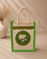 Pichwai Printed Jute Gift Bag