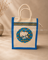 Pichwai Printed Jute Gift Bag