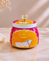 Pichwai Metal Jar – 4 Inch (Assorted)