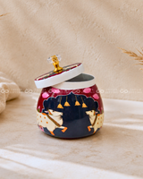 Pichwai Metal Jar – 4 Inch (Assorted)