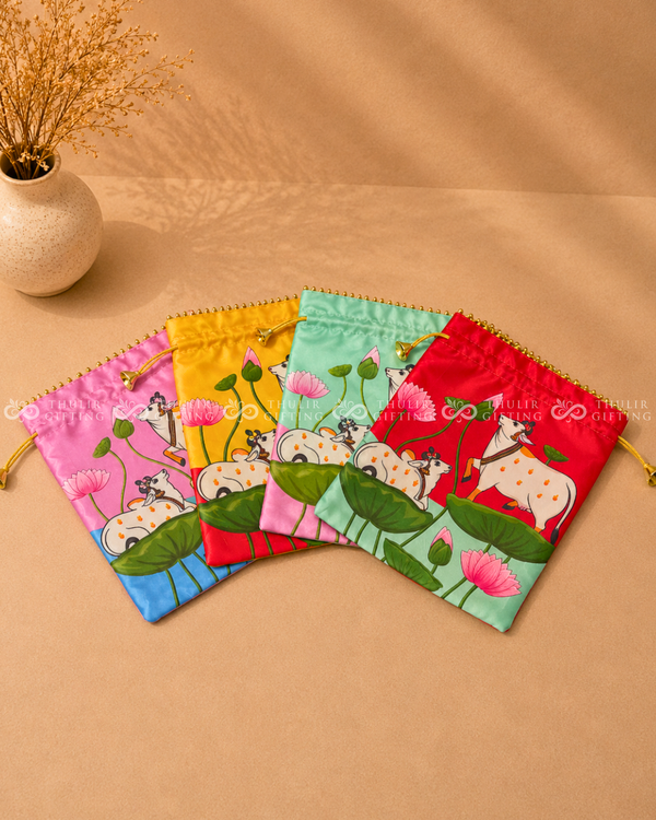 Pichwai Potli Bag – 10 × 8 Inches (Assorted)
