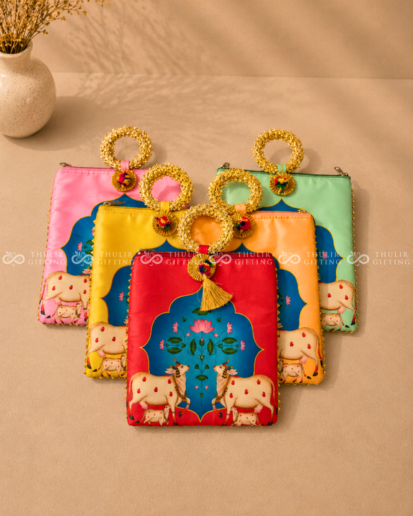 Pichwai Printed Potli Bag with Handle (Assorted)