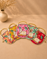 Pichwai Potli Bag with Pearl Handle (Assorted)