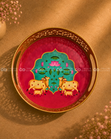 Pichwai Metal Tray- 8 Inch (Assorted)