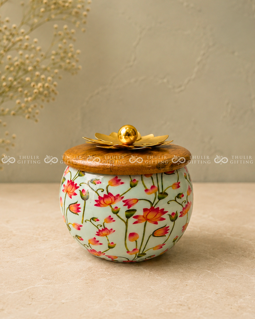 Pichwai Wooden Lid Jar (Assorted)