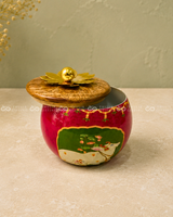 Pichwai Wooden Lid Jar (Assorted)